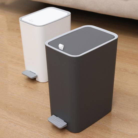 Slim Bathroom Trash Can 2 Gal/ 3 Gal Garbage Can with Lid Soft Close Step Pedal Trash Bin Odor Control Waste Bin for Bathroom Bedroom Kitchen Office