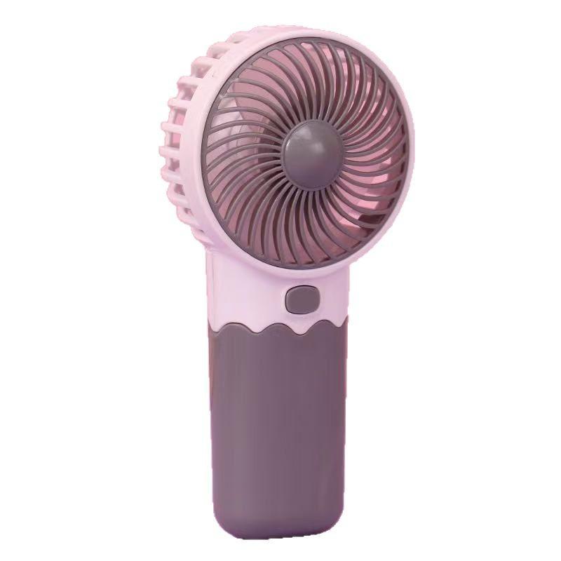 Fan - Battery-powered Portable High-Wind-Force Miniature Fan - Cartoon Design Compact Low-Noise Office Handheld Electric Fan