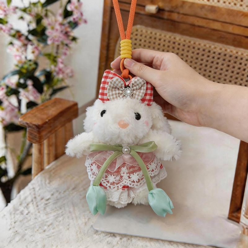 Cute Bunny Plush Keychain With Tulip Skirt For Car Keys Or Gifts