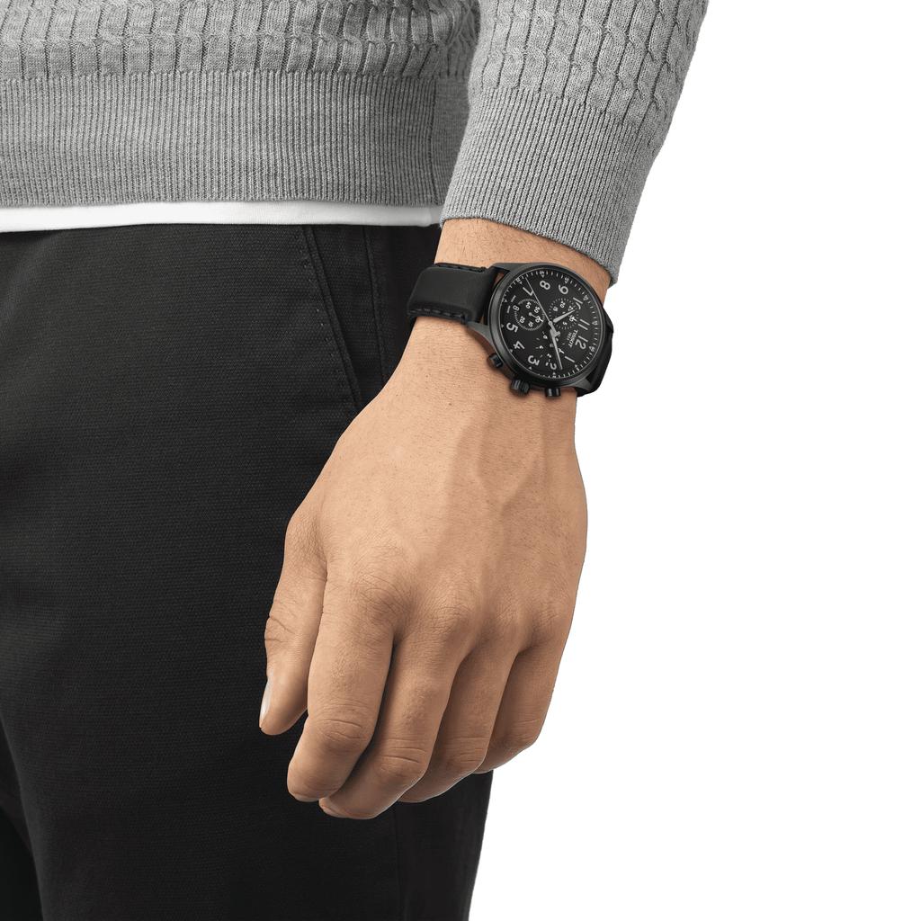 Tissot Leather Strap black Dial Men's Fashion Watch T116.617.36.052.00