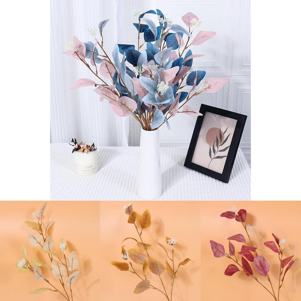 Artificial Eucalyptus Leaves With Berries Silk Flower Bouquet For Wedding Decor