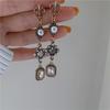 Vintage Long Rhinestone Ear Clips Without Ears Hole Earrings Temperament Crystal Pearl Clip On Earrings for Women Wedding Party