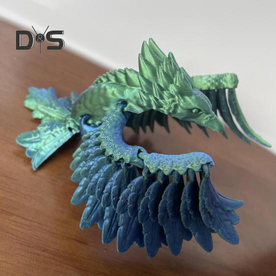 3D Printed Phoenix Figurine Movable Joints Colorful Bird Figure Articulated Animal Model Fidget Toy Home Office Desktop Decoration Ornament