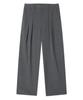 PRAIRIE Double-Pleated Pinstripe Wide Slacks (Gray)