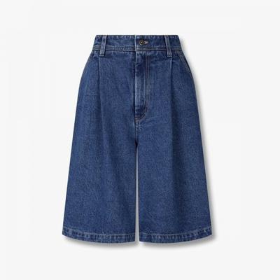 Denim Bermuda Pants Tuck Pleat  9176262982ct 