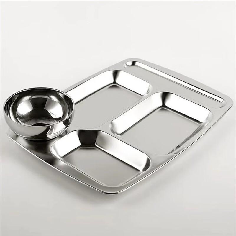 Stainless Steel 5-Compartment Canteen Lunch Tray