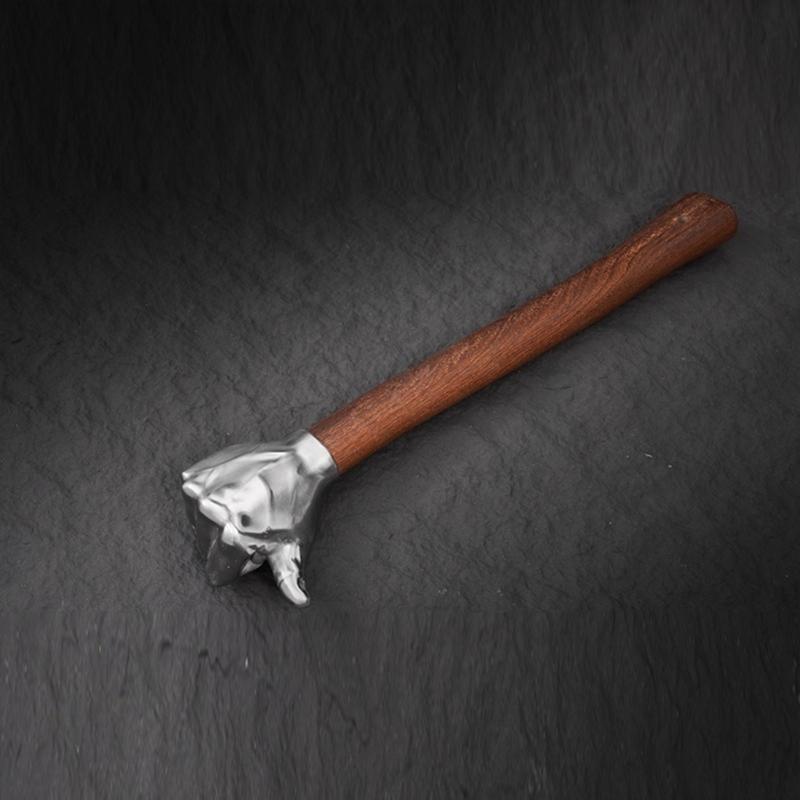 Thumb Hammer Decorative Hammer Stainless Steel Solid Head Wooden Handle Collectible Art for Gardening Camping