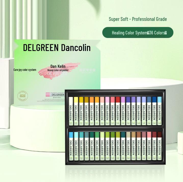 Dan Ke Lin Third Gen Super Soft 36-Color Oil Pastel Set - Advanced Gray White Oil-Based Crayons
