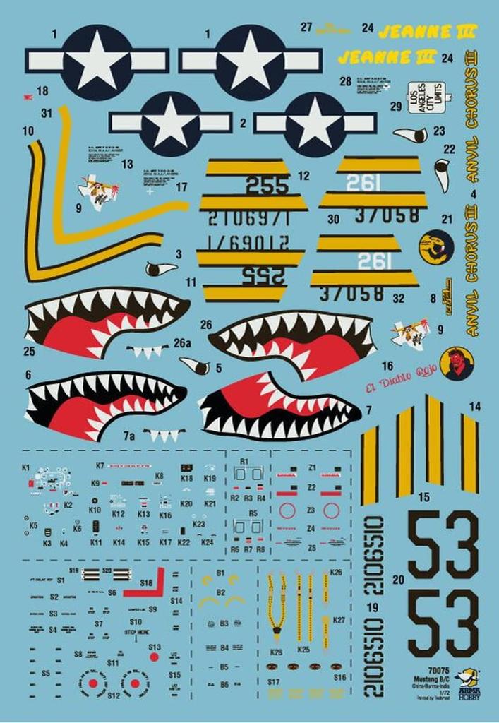 Arma Hobby 1/72 Scale P-51B Mustang China-Burma-India Front Plastic Model Kit ADL70075 (Airplane)