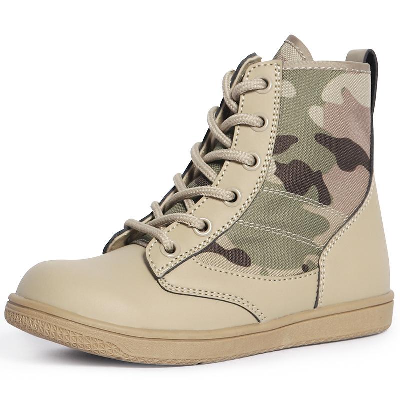 Fashion Kids Boots Training Children Outdoor Tactical Boots Hiking Anti-Collision Anti-Fall Travel Combat Botas