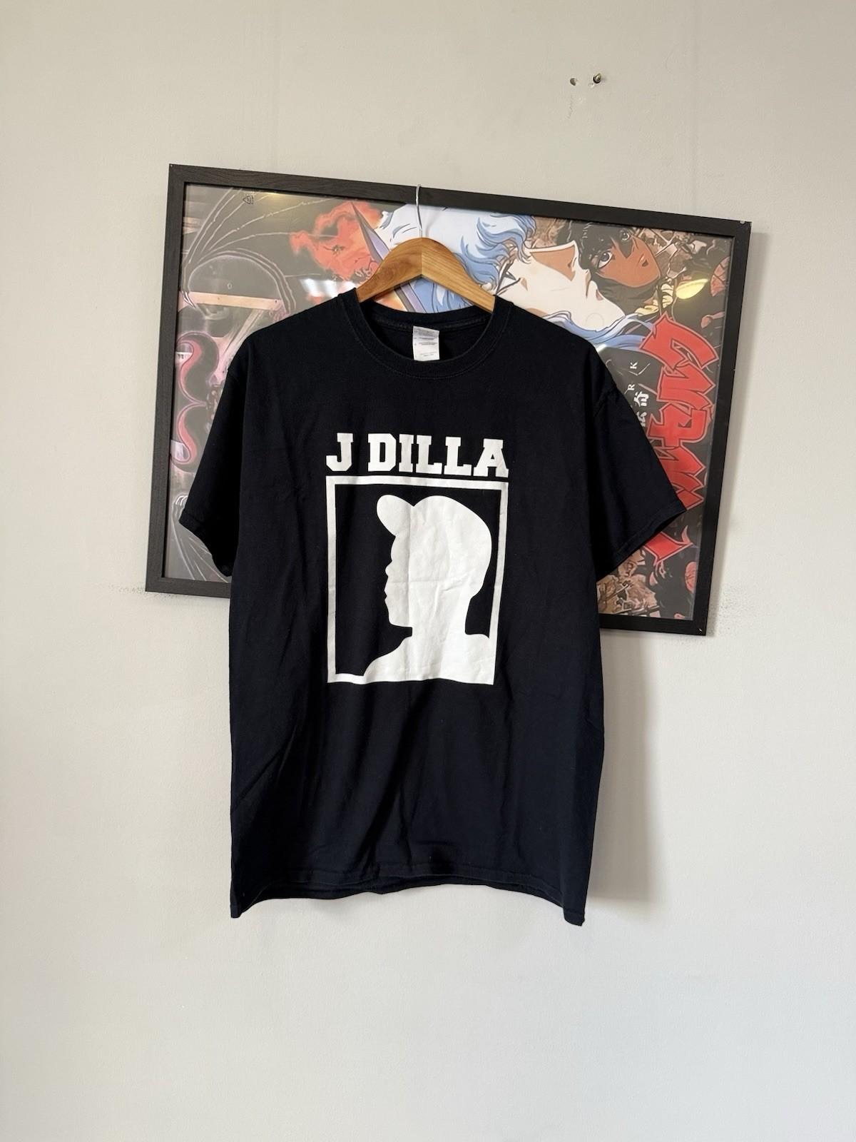 J Dilla Stones Throw Records Donut Shop Silhouette T-Shirt Large Black Hip Hop Unisex T-Shirt S