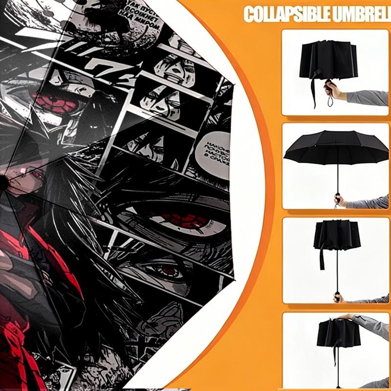 Parapluie Imprimé Demon Slayer Ouverture/Fermeture Automatique - Design Pliable Portable - Usage Quotidien pour Voyage/Extérieur - Cadeau d'Anniversaire