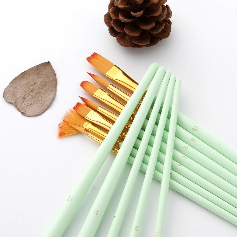 Ready Stocked 12Pcs/set Nylon Hair Multifunction Brushes Gouache Watercolor Oil Brush SetHot Sell
