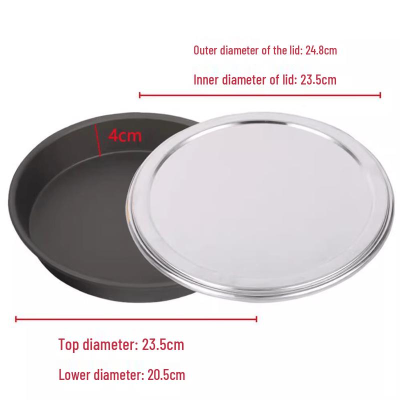 MDNG 8.5-inch Deep Round Pizza Pan with Lid