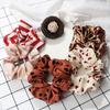 5PCS Mixed Colors Fashion Hair Bands Korean Elastic Satin Silk Dots Hair Tie for Women Girls Ponytail Holder Scrunchie