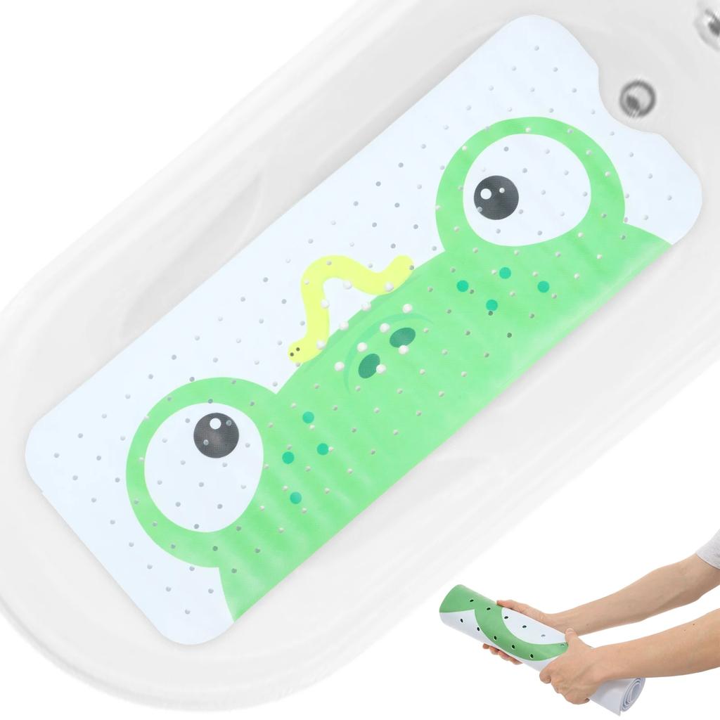 Baby Bath Mat Non Slip Baby Bathtub Mat with Strong Suction Cup 40x10cm Extra Long Cartoon Toddler Shower Bath Mats Bathroom Rug