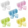 Conjunto de 12 Caixas Organizadoras com Tampa Empilháveis Caixas Quadradas Pequenas Estojo Transparente para Pílulas Organizadores Coloridos Multiuso