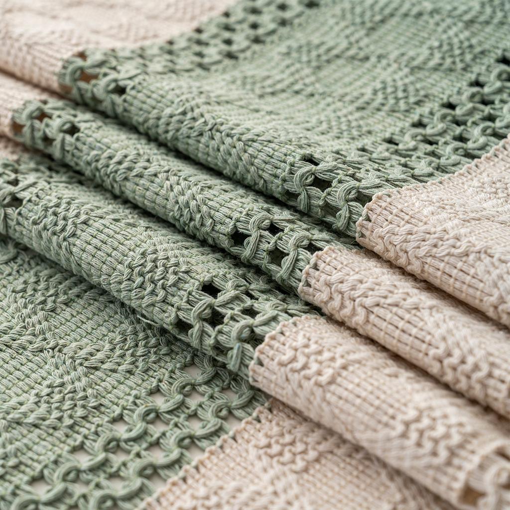 Boho Rustykalne Wesele Wieczór Panieński Kolacja Bawełniano-lniany Bieżnik na Stół