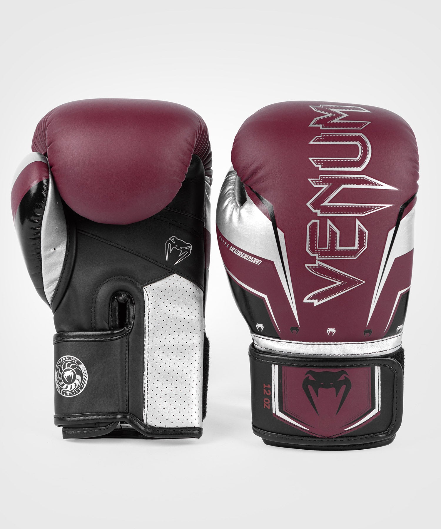 

Venum Elite Evo Боксерские перчатки - бордовый/серебристый