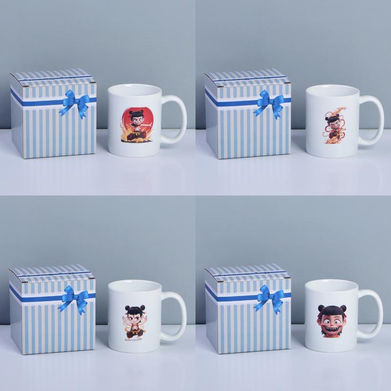 Cute Nezha Ceramic Mug Set