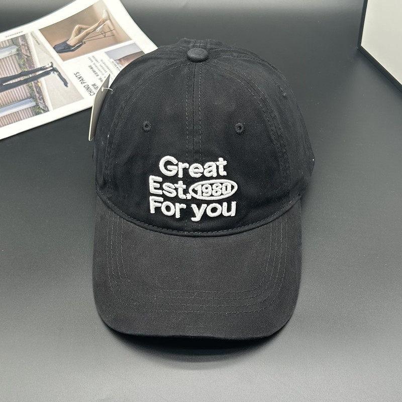 Fashion Hat Korean Version Four Seasons Versatile Beige Soft Top Cap Women's Trend Brand Embroidered Alphabet Baseball Cap Men's Japanese Sun Hat