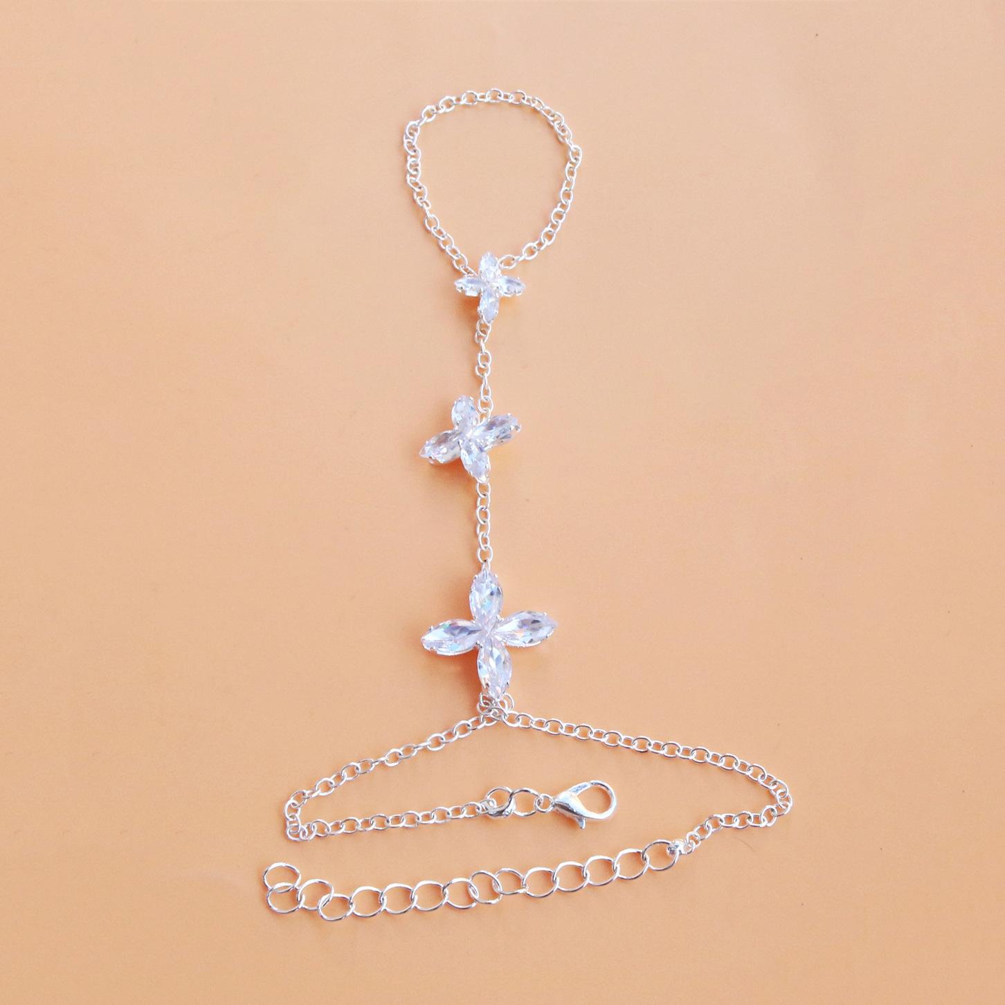 

Pentagram Rhinestone Finger Bracelet Simple Versatile Bracelet Cold Style Jewelry Women S Bracelet срібний