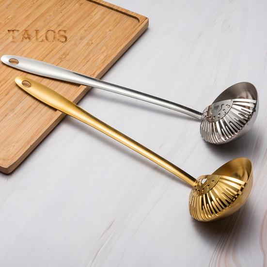 Nerezová skimmerová lžíce na smažení Vaření 2 v 1 štěrbinová lžíce s dlouhou rukojetí Cedník sítko Naběračka na těstoviny Hotpot nudle