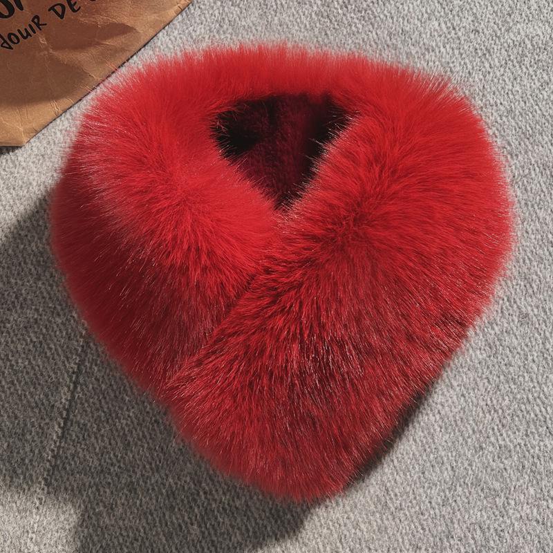 Fox Otter Rabbit Fur Scarf Collar Set: Versatile, Fashionable Magnetic Buckle for Neck Protection and Warmth - Women's Winter Accessory.