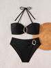 Removable Strap Tie High Waist Sexy Two Piece Bikini Set Elegant Versatile