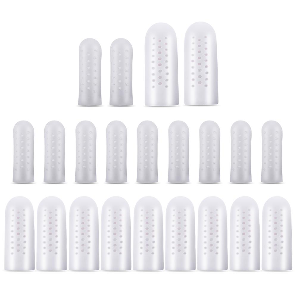 

20 шт. силиконовая защита пальцев с дышащими отверстиями для защиты от пузырчатых мозолей, сломанных пальцев ~