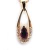 Altesse [F7136] - Gold Plated 'Scarlett' Ruby Necklace - 24x10 Mm