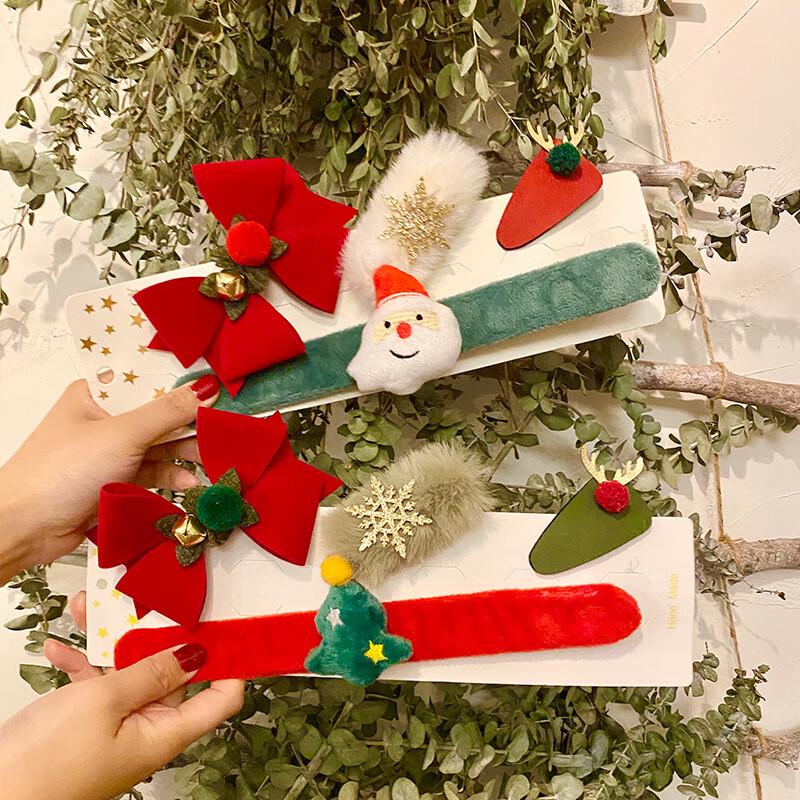 Christmas Slap Bracelet & Hairpin Decoration Set