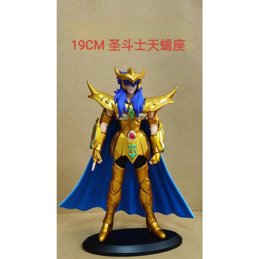19CM Anime Saint Seiya Gold Saint Figure Aries Pisces Capricorn Aquarius Stand Animation Model Toys Gifts Collection Decoration