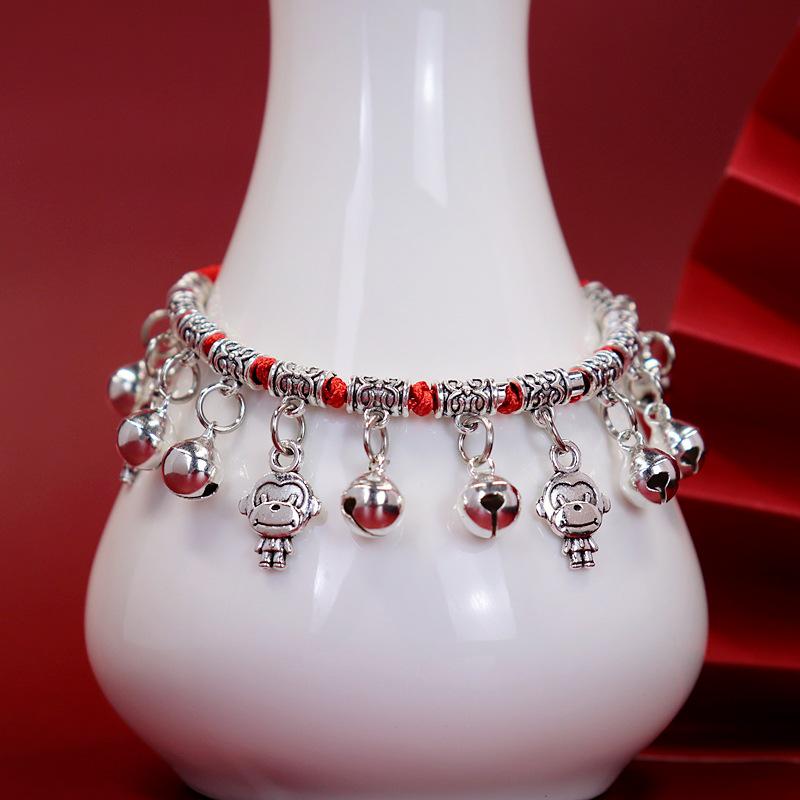 

Браслет из красной нити с колокольчиком по китайскому зодиаку «Год тигра» — плетеный браслет унисекс на Новый год Standard