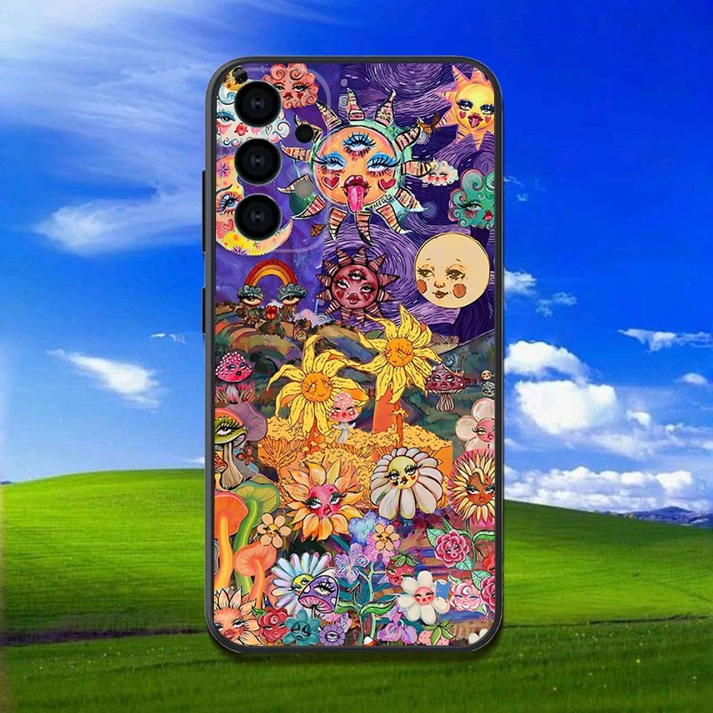 

MaiYaCa Indie Hippie Art Phone Case For Samsung Galaxy A13,A21s,A22,A31,A32,A52,A53,A71,A80,Soft Black Shell Samsung a80