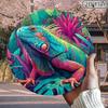 Vibrant Iguana Metal Wall Art Retro Tropical Jungle Reptile Decor Sign 8x8 Inch Aluminum Hanging Plaque For Living Room Outdoor
