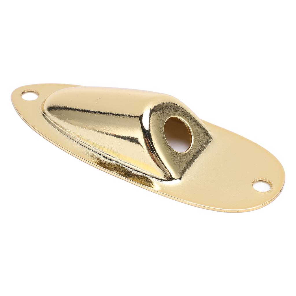 Electric Guitar Jack Plate Input Output Socket Boat Style Instrument Accessory with Screw Gold