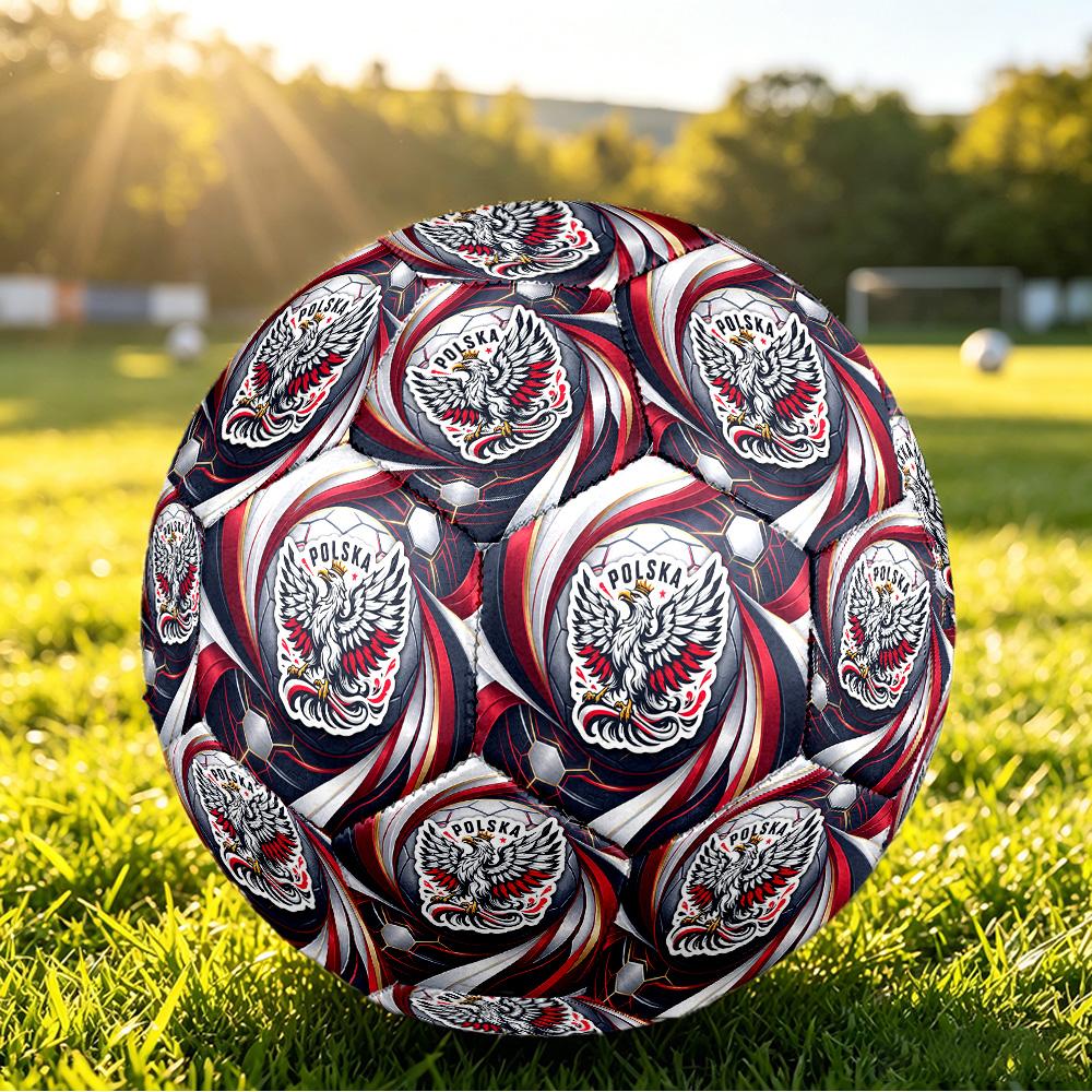 Poland Football Printed Size 5 Soccer Ball Wear Resistant Standard Adult Training Football Fan Gift for Indoor Outdoor Match Sports