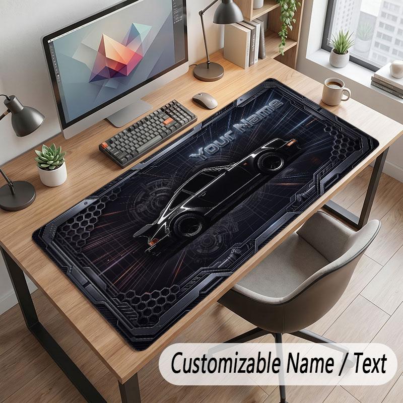City Cyberpunk Theme Customized Mouse Pad Personalized Print Name Text Desk Mat For Home Office Table Decor