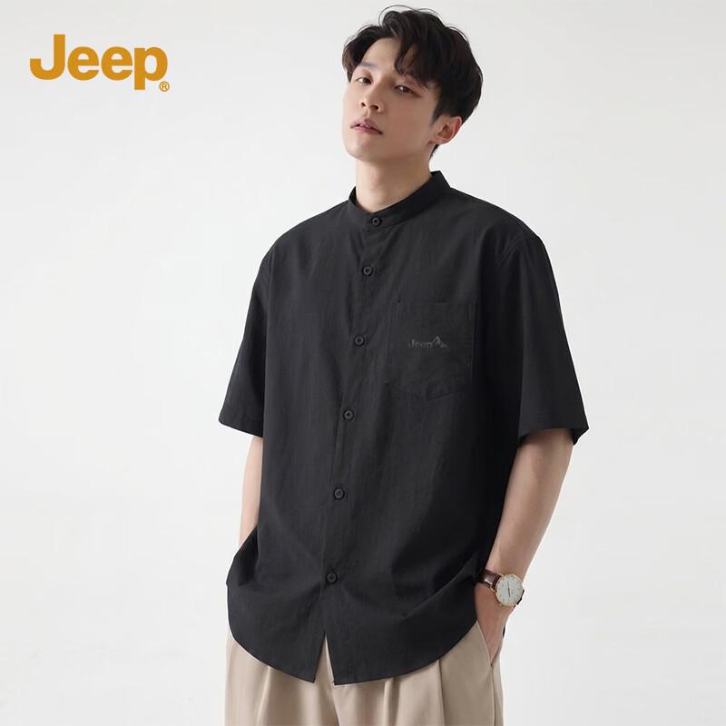 JEEP Men s Henry Collar Short Sleeve Shirt 2XL