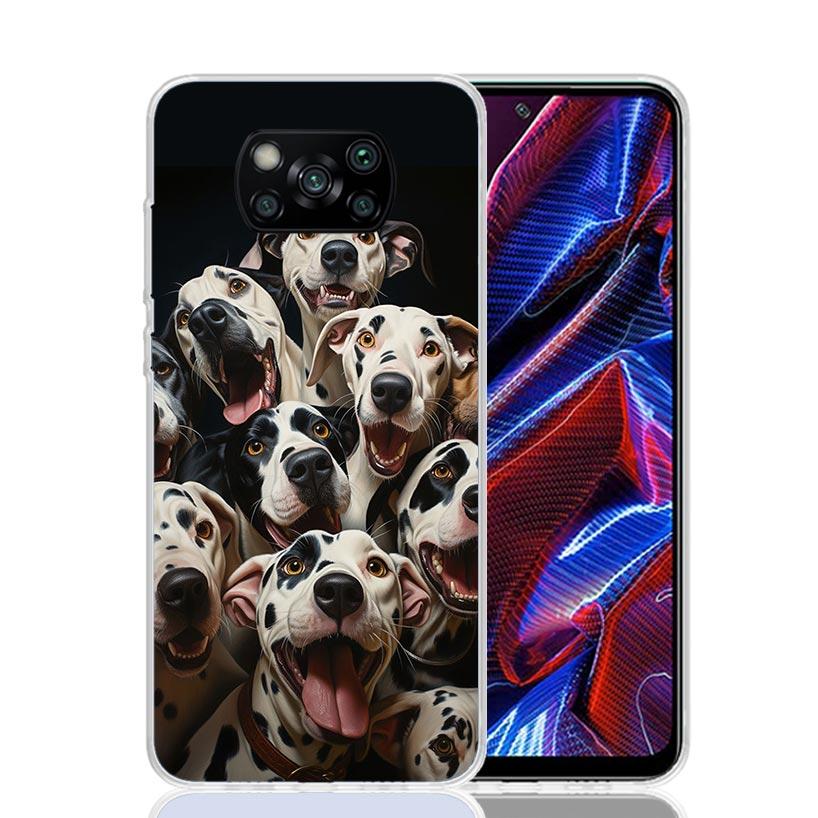 Funny Selfie Dogs Group Phone Case For Xiaomi Poco X7 X6 X5 Pro F7 Ultra Redmi 15C 15 13 13C 12 12C 10 10A 10C 9 9A 9C 9T Cover