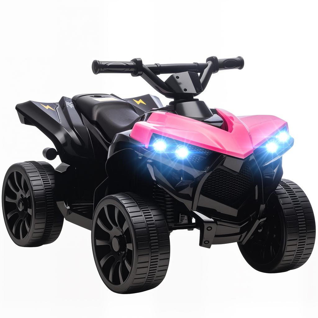 Electric Ride-On Quad Bike for Kids, 6V, Music, LED Headlights, 18-56 Months, 70 x 42 x 45 cm, Pink