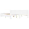 Bed Frame with Headboard and LED Lighting White 200x200 cm
