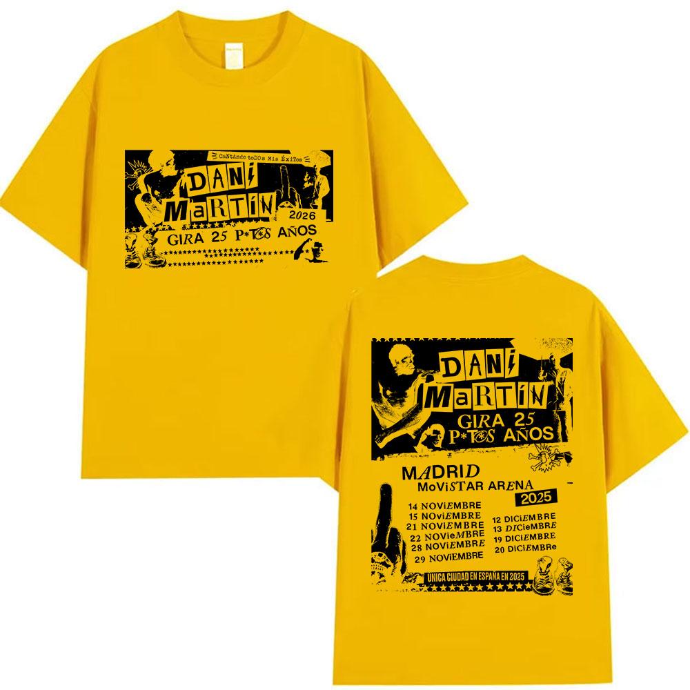 Rock Band Dani Martin Tour 20252026 Merch T Shirts Mens Vintage Oversized Cotton Tshirt Hip Hop Punk Gothic Tees Streetwear