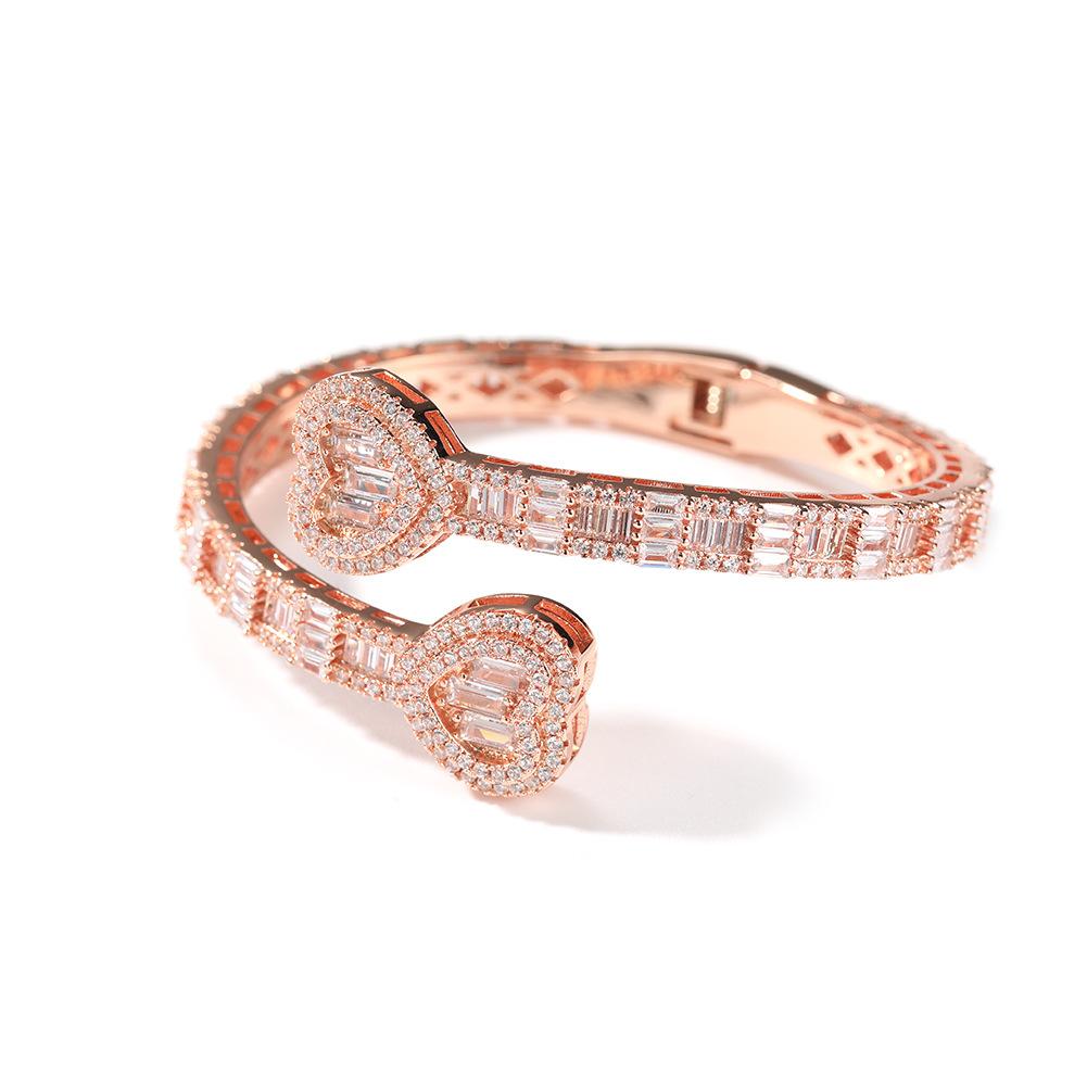 Hip Hop Gumeng Love Spring Buckle Bracelet Personality Fashion Geometric Diamond Trend Bracelet Jewelry