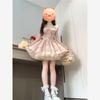 Sweet Spice Girl Blue Floral Dress Female Small Summer Beautiful Fluffy Short Dress Flying Sleeves Princess Cake Dress