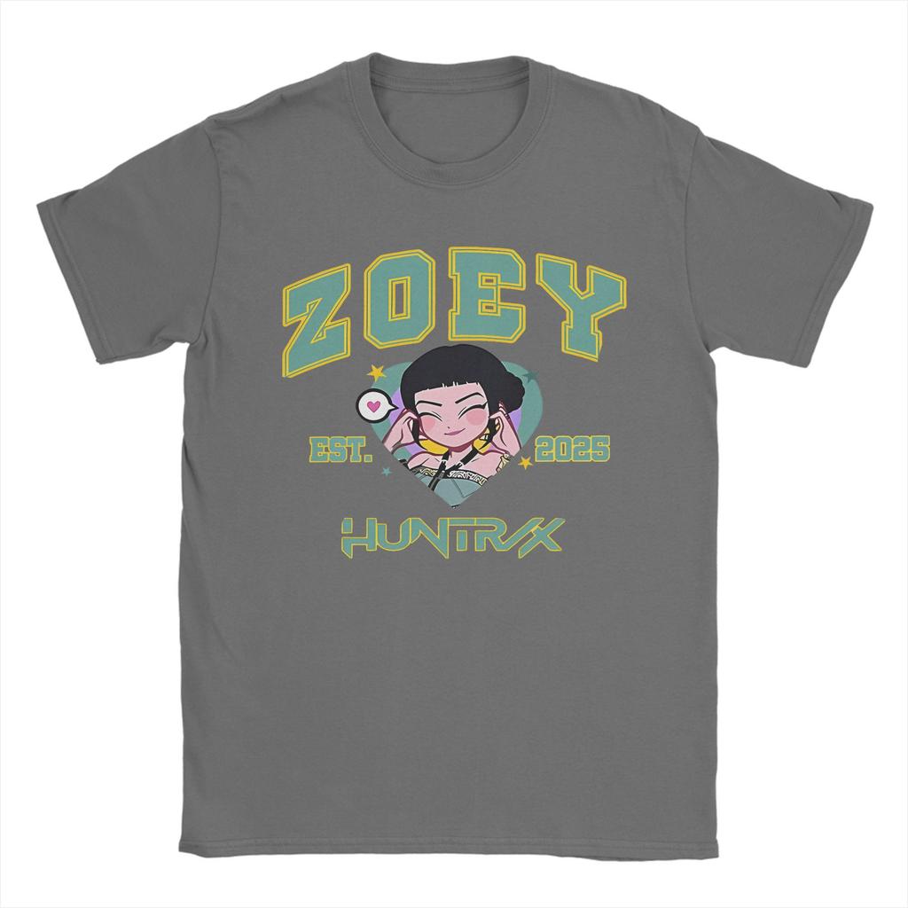 KPop Demon Hunters Huntrix Zoey Men T Shirt  Vintage Tee Shirt Short Sleeve Crewneck T-Shirts Pure Cotton Graphic Tops