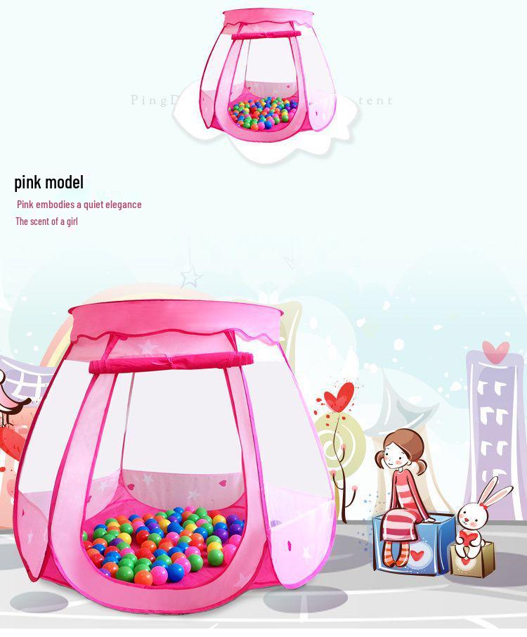 Children's Six-Sided Indoor Tent with Ocean Ball Pit