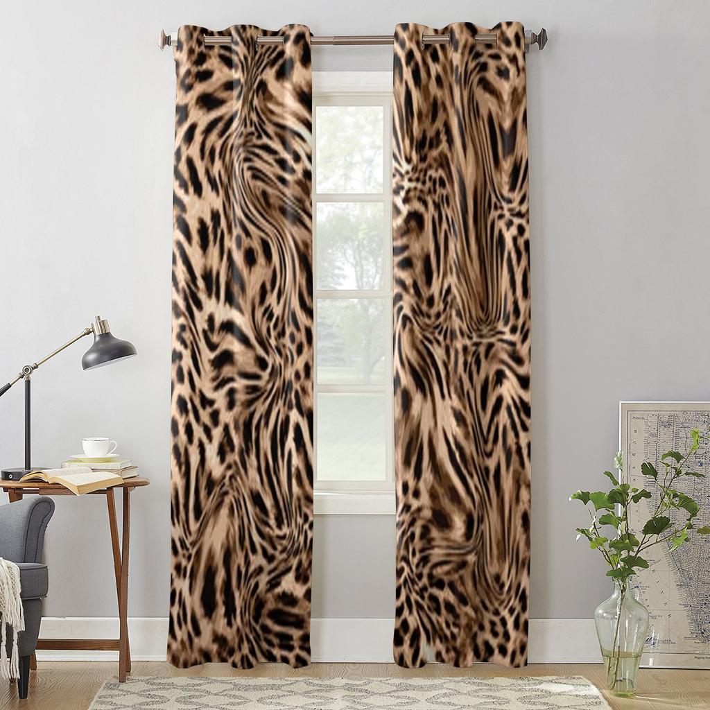 Zasłony okienne z wzorem tekstury skóry lamparta do salonu, sypialni, luksusowe, nowoczesne zasłony kuchenne, tkanina