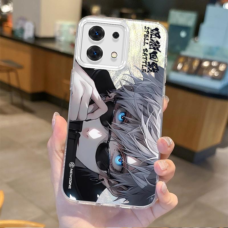 Jujutsu Kaisen Satoru Gojo Anime Farbverlauf Handyhülle für Redmi Note13 12 11 10 9 ProPlus 13C 12C 10C 9C A2 A1 Harte rutschfeste Hülle